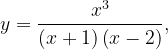 \dpi{120} y=\frac{x^{3}}{\left ( x+1 \right )\left ( x-2 \right )},